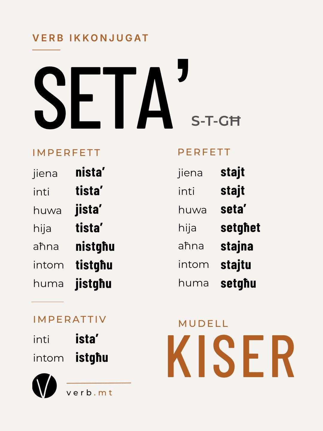 Il-verb seta’