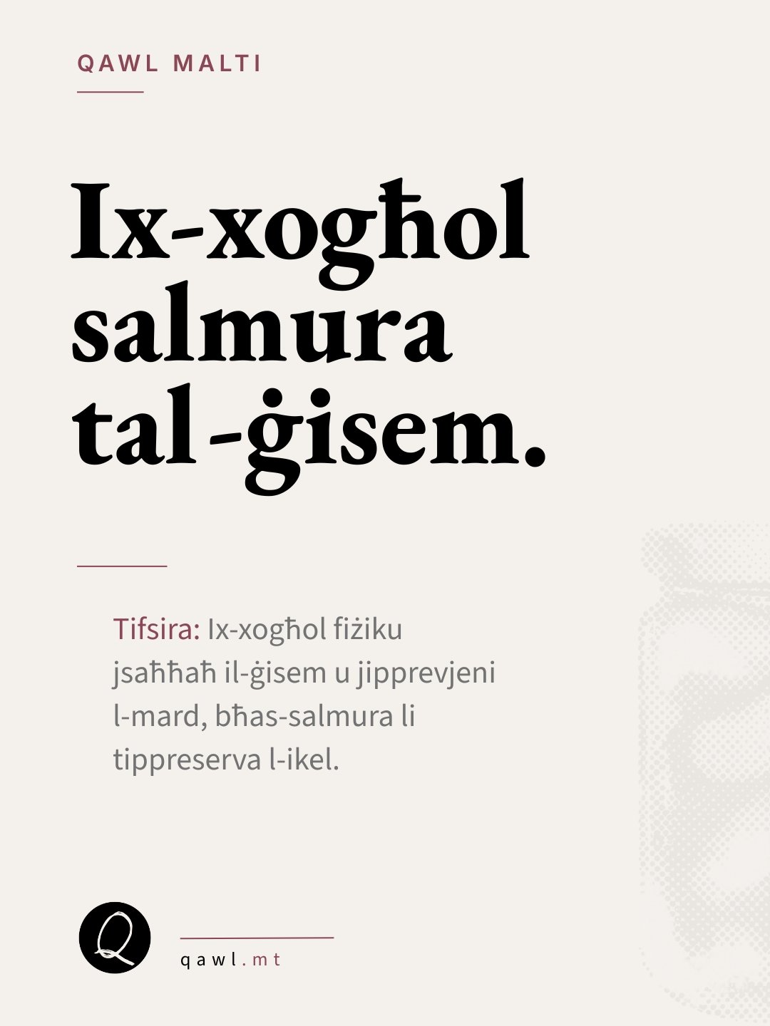 Ix-xogħol salmura tal-ġisem.
